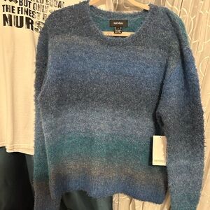 Karen Kane Blue Gradient Crew Neck Sweater